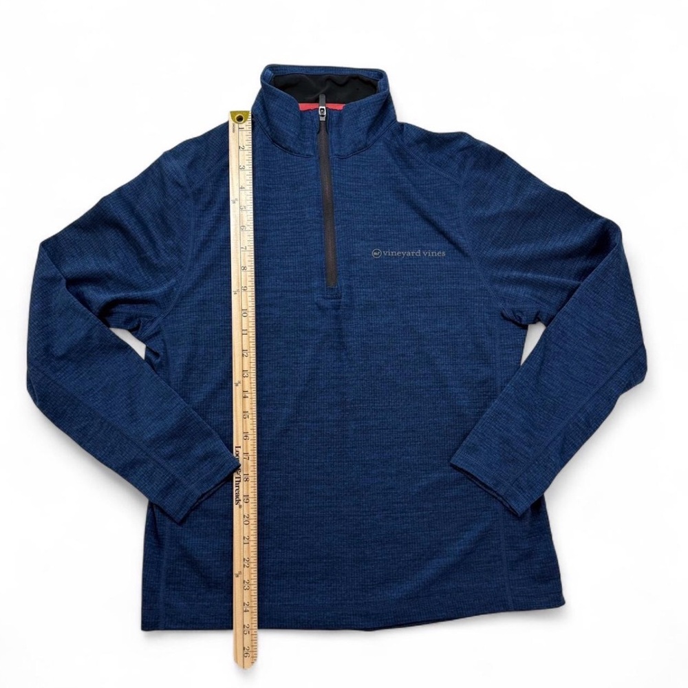 Men’s Vineyard Vines Navy Blur Lightweight Quarter Zip Pullover Pop Trim Size S - Picture 3 of 8